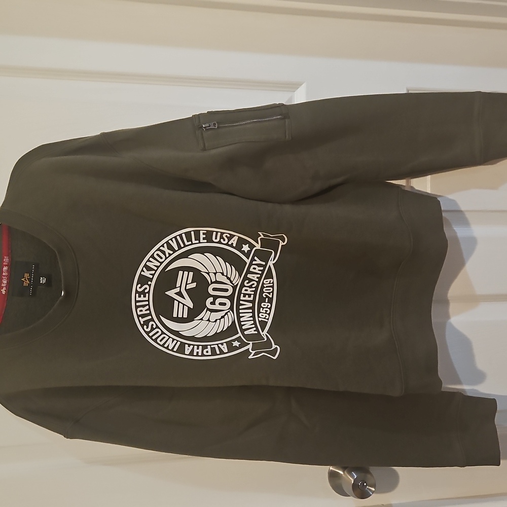 Alpha Industries Dark olive crew neck sweater